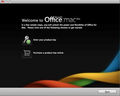 Microsoft Office 2011 for Mac splash screen